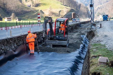 Risanamento tratto della ferrovia Stansstad–Engelberg geotessili tubi di drenaggio